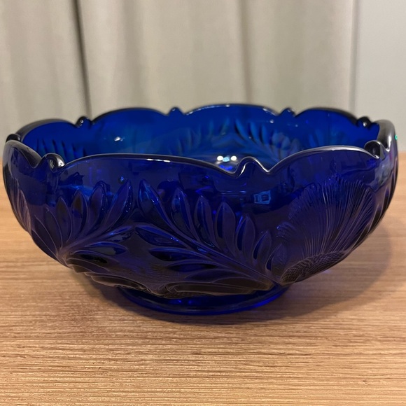Dining | Mosser Glass Inverted Thistle Berry Bowls Cobalt Blue | Poshmark